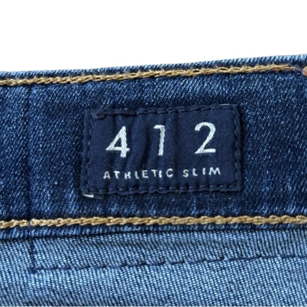 Lucky Brand dk wash straight lg mid rise jeans Mns 38x32